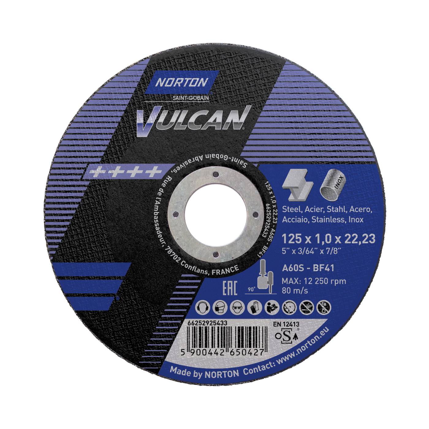 Cut-off wheel for angle grinder Norton VULCAN