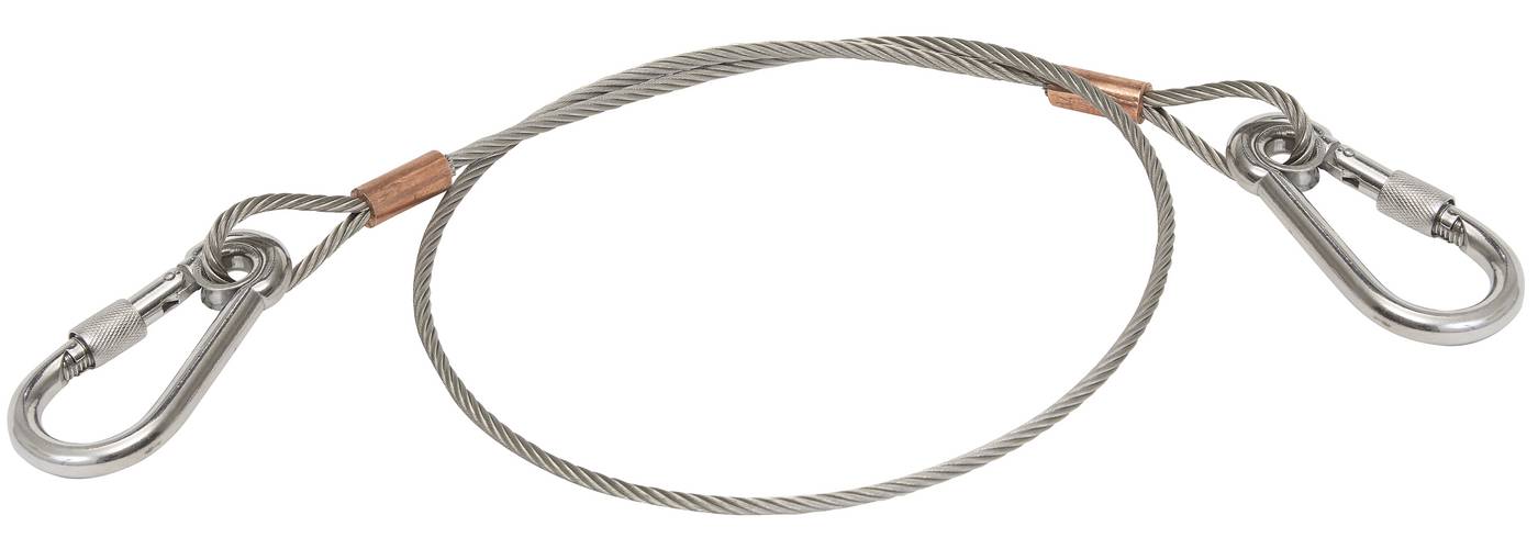 Wire 500, 1000, 1500 mm with loop and snap hook