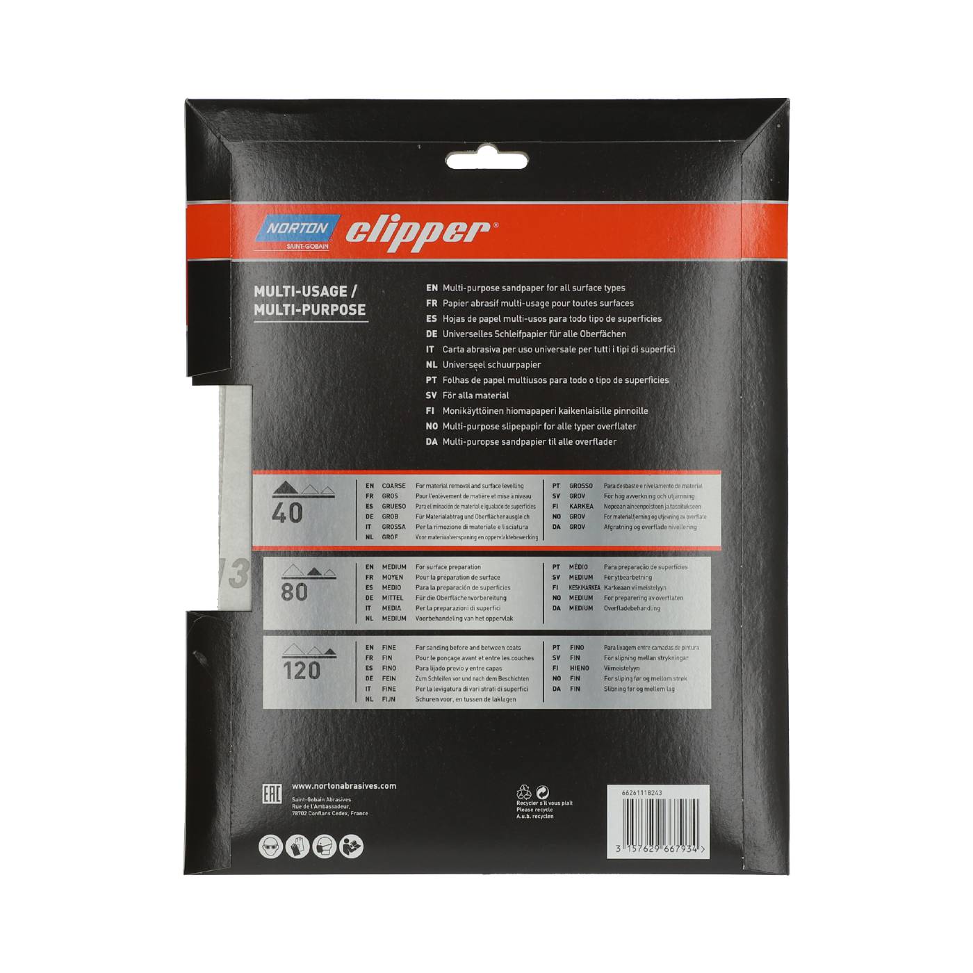 Abrasive sheet Clipper 230 x 280 mm SB Norton