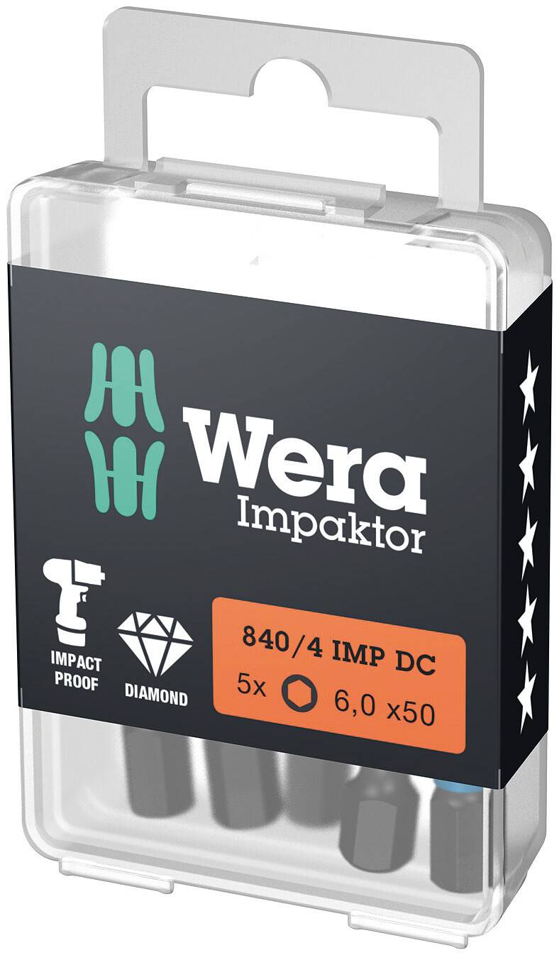 Bits pack 840/4 IMP DC 6-edge Wera
