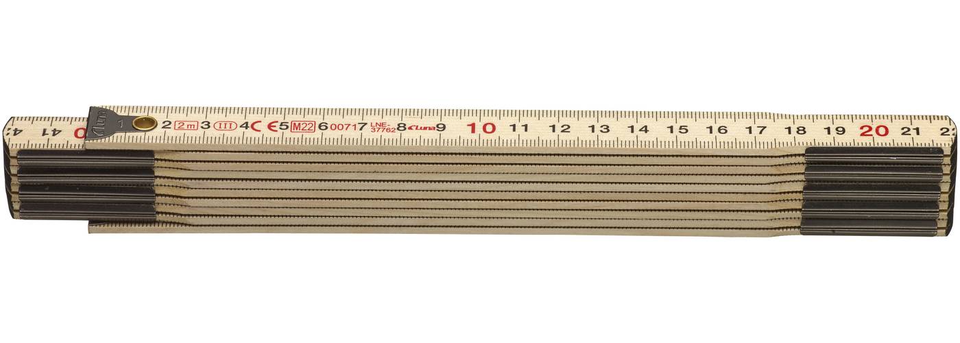 Metre rule mm wood 2m Luna