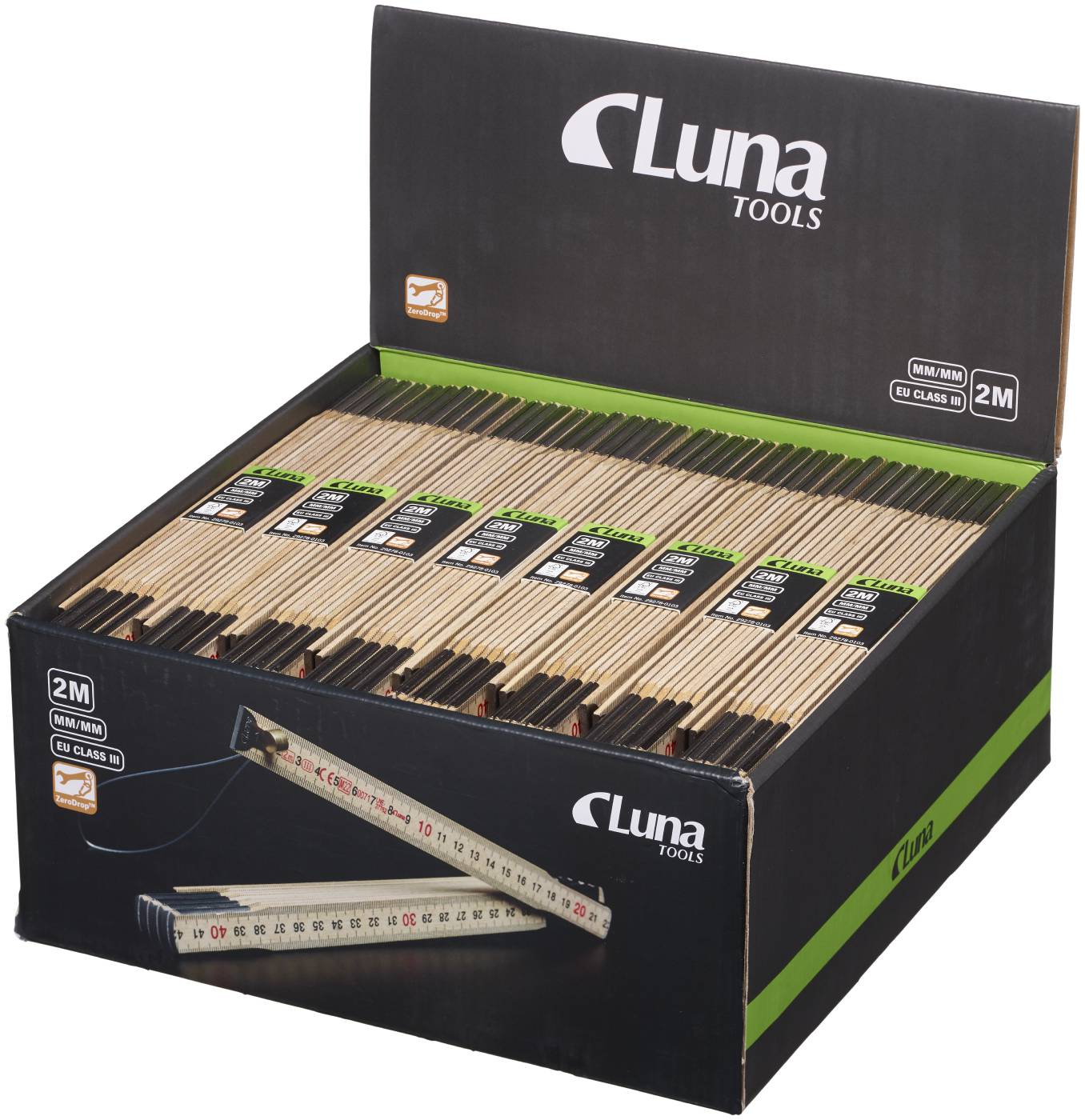 Metre rule mm wood 2m Luna