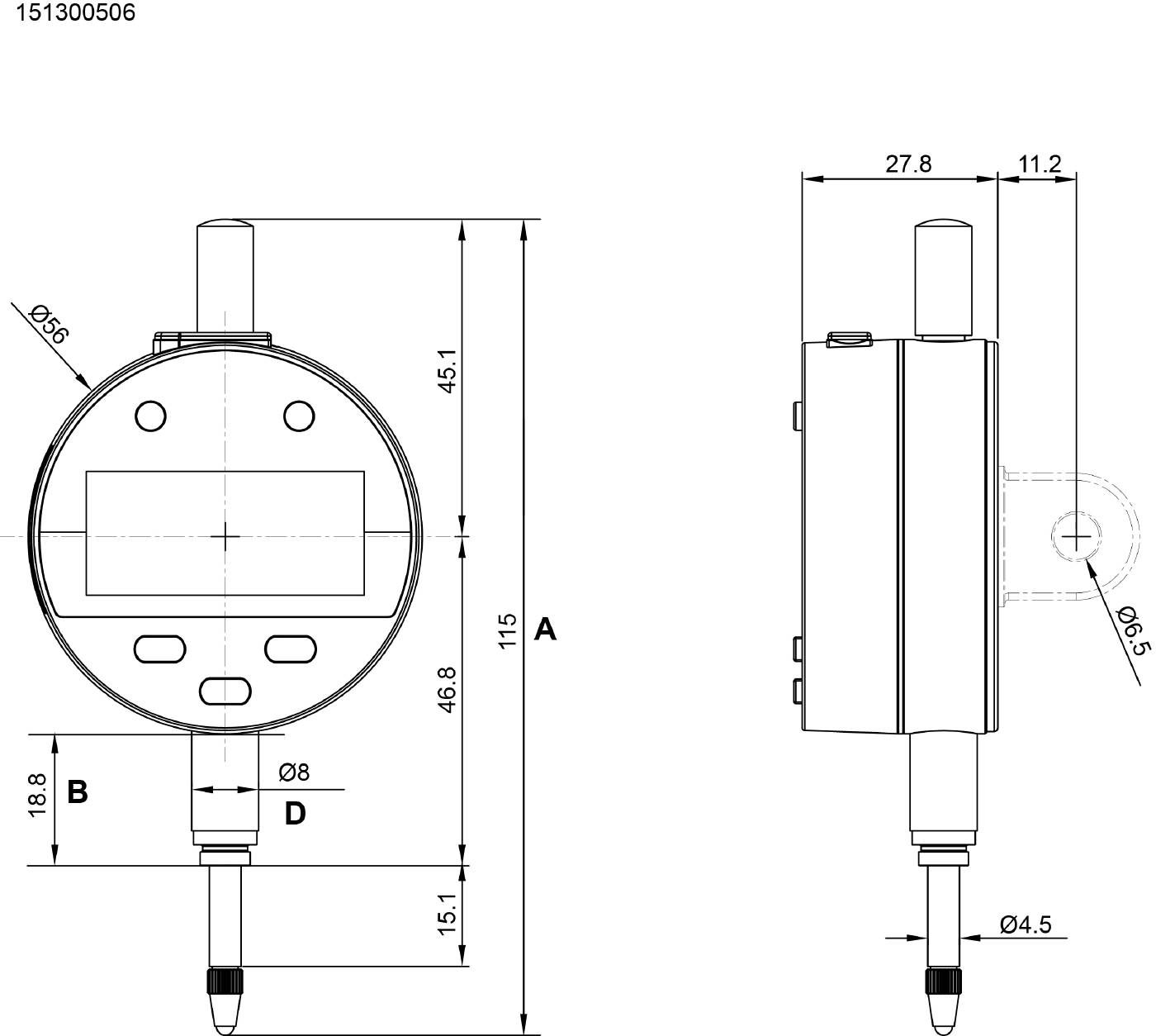 Digital Dial Gauge DDA Limit