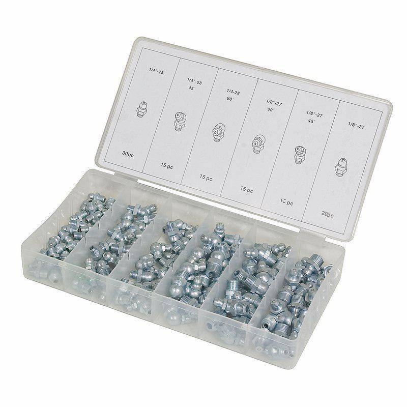 Assortment box of grease nipples in SAE GERM