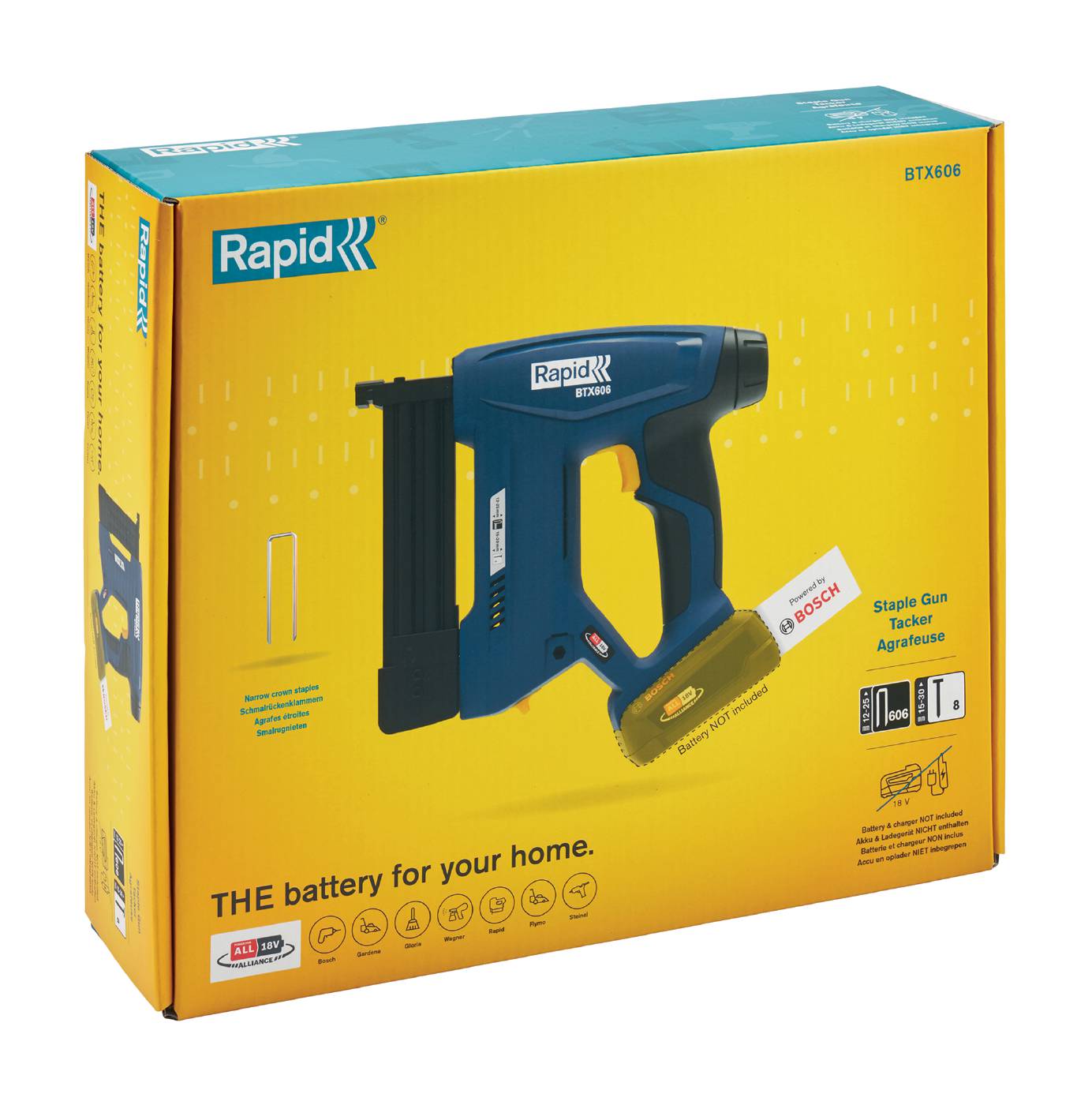 Battery-powered staple gun Rapid BTX606