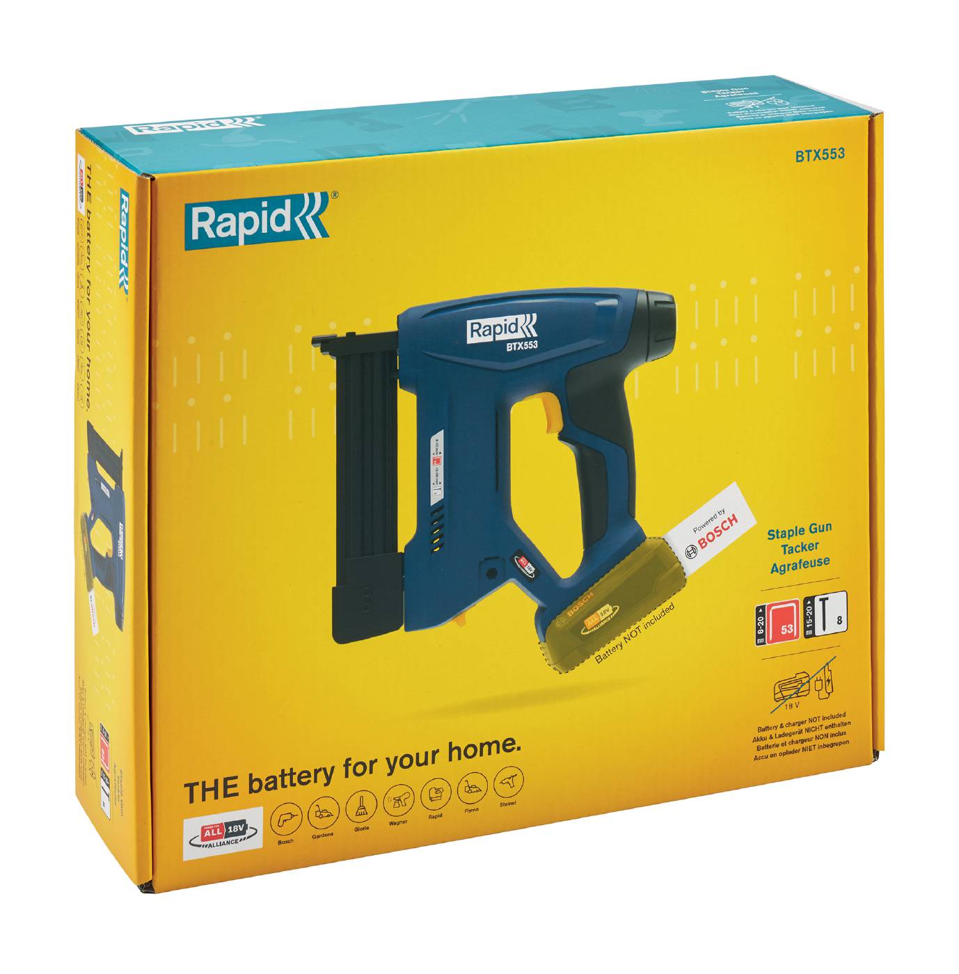 Battery-powered staple gun Rapid BT553