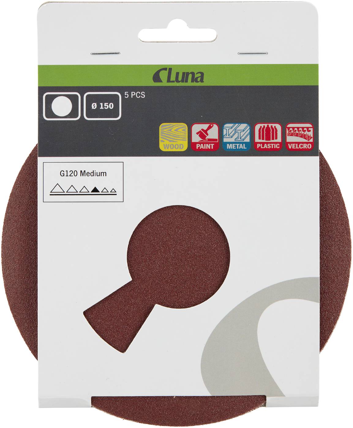 Abrasive paper disc 150 mm Luna