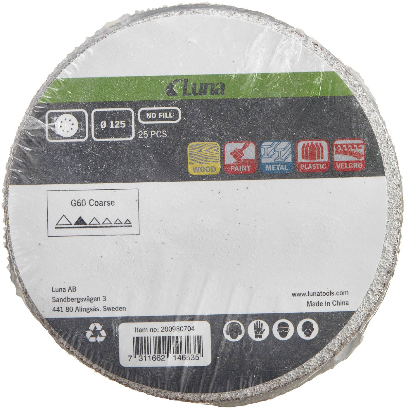 Abrasive paper disc No-Fill Luna