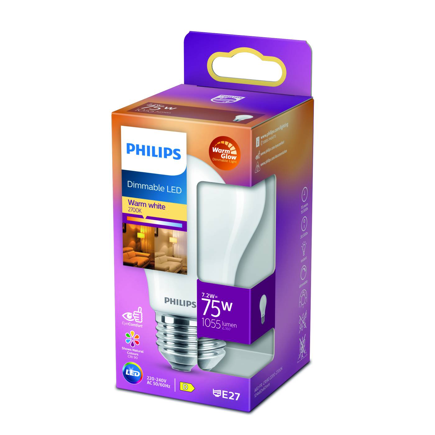 LED Classic pære E27 dæmpbar Philips