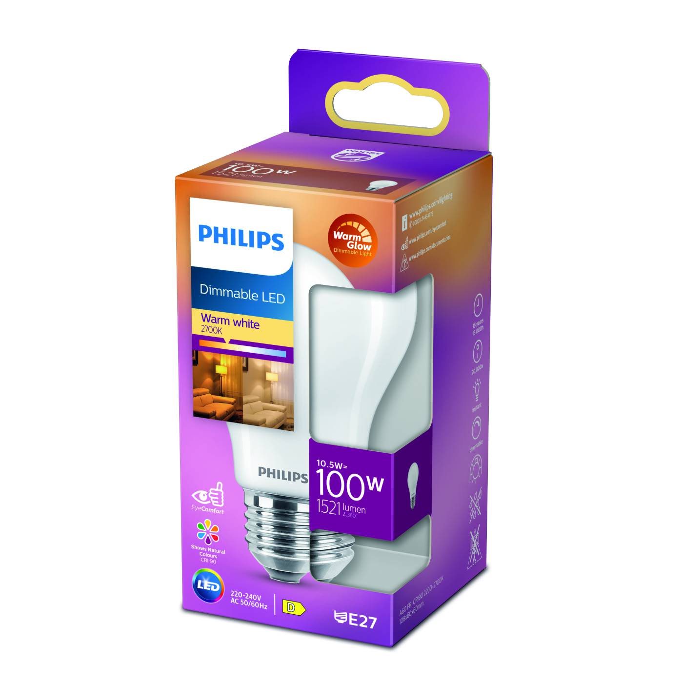 LED Classic pære E27 dæmpbar Philips