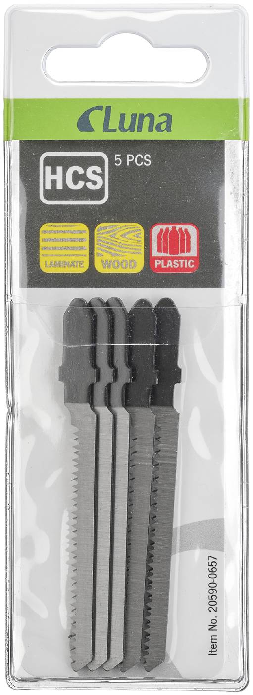 Jigsaw blade HCS for wood, plastic with ground teeth and tapered back TP50