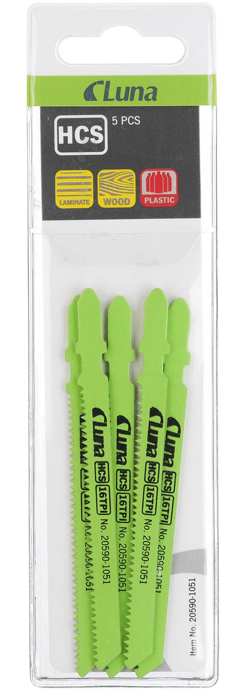HCS jigsaw blades for wood and plastic, with ground teeth and tapered back
