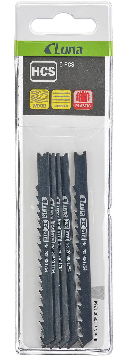 HCS jigsaw blades for wood and plastic, with milled cross-cut teeth, C attachment