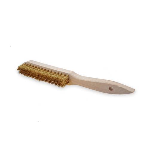 Scratch brush brass wire Osborn with wooden handle