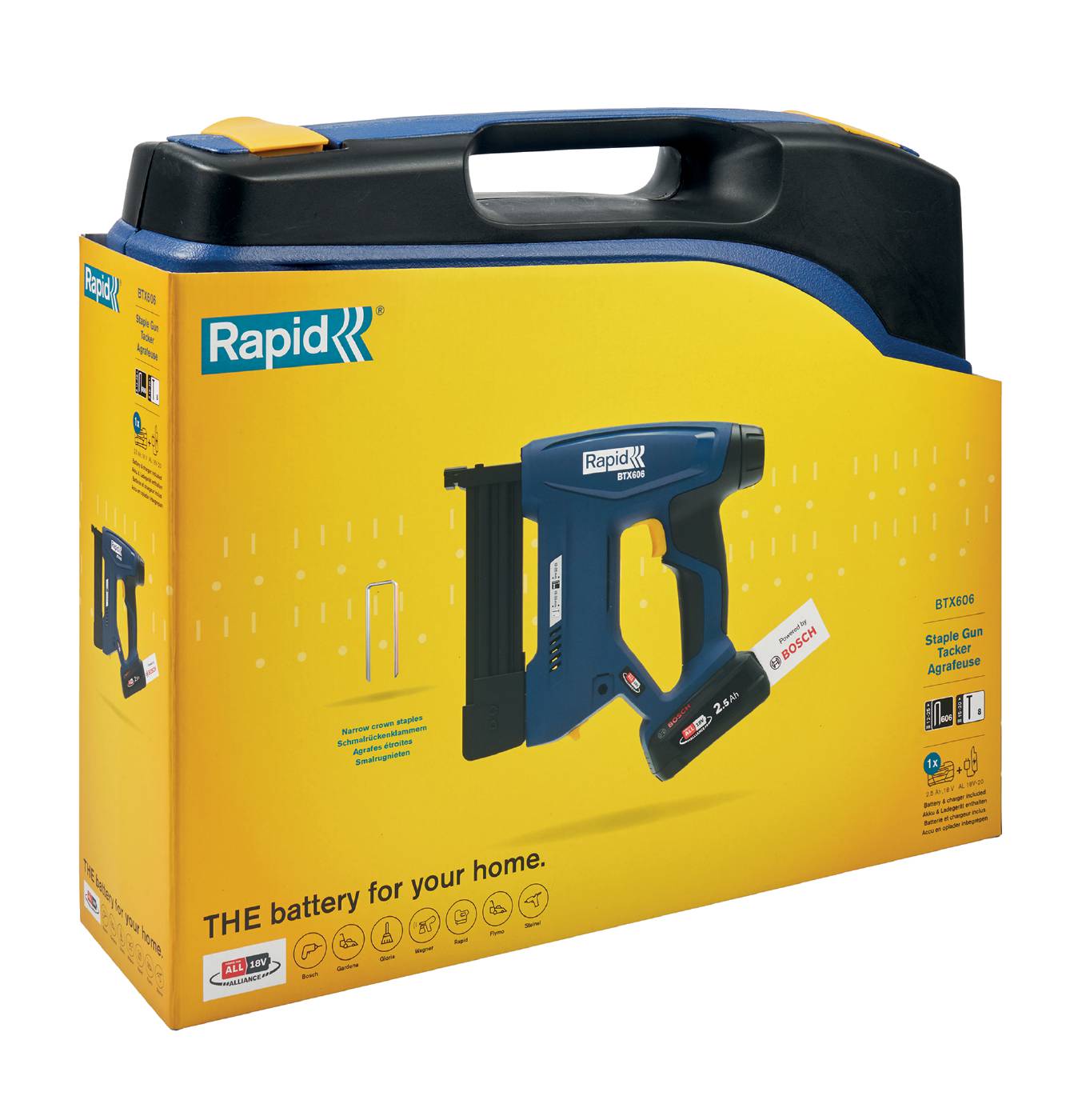 Staple gun 18V Rapid BTX606 in case