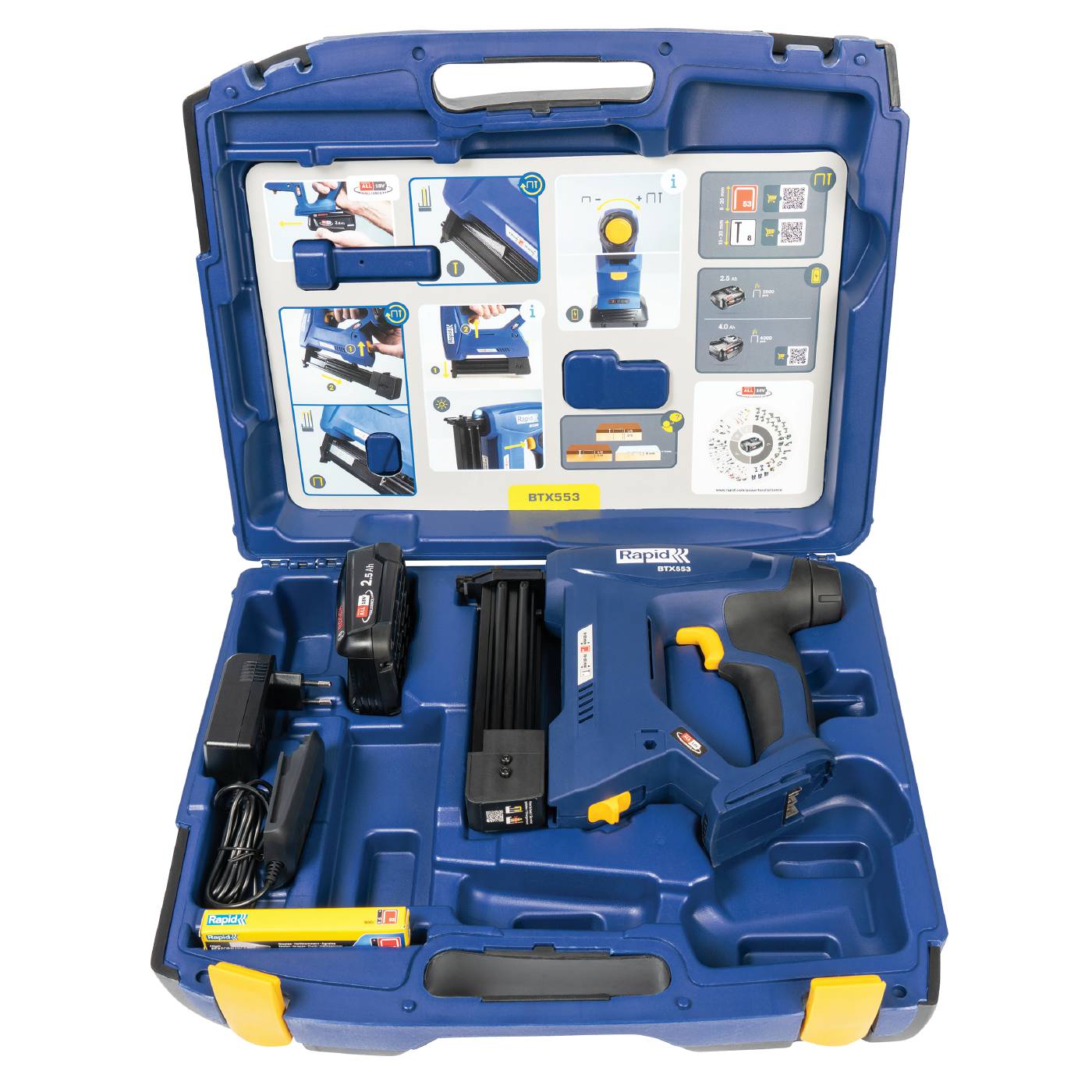 Staple gun 18V Rapid BT553 in case