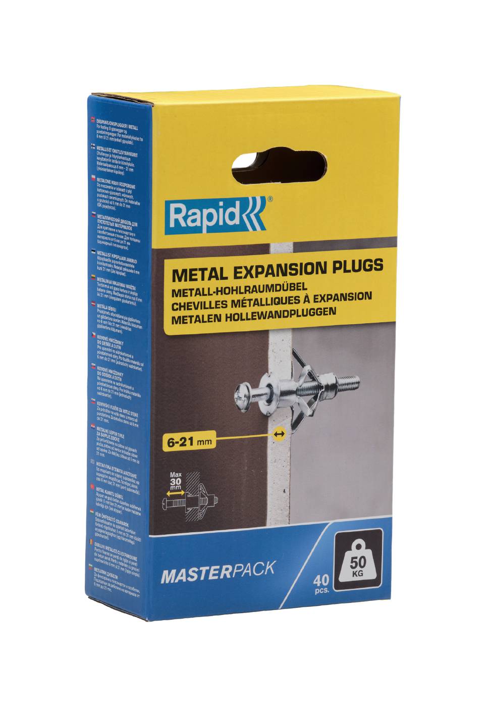 Metal expander for drywall mounting M6 50KG Rapid