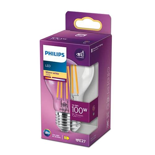LED Classic pære E27 klar Philips