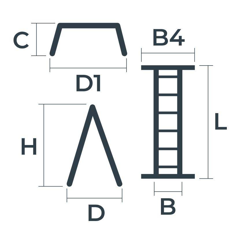Combi ladder C3 W.steps