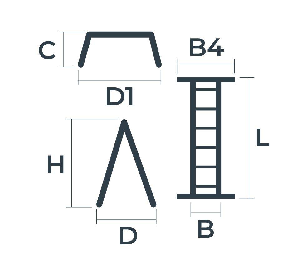 Combi ladder C3 W.steps