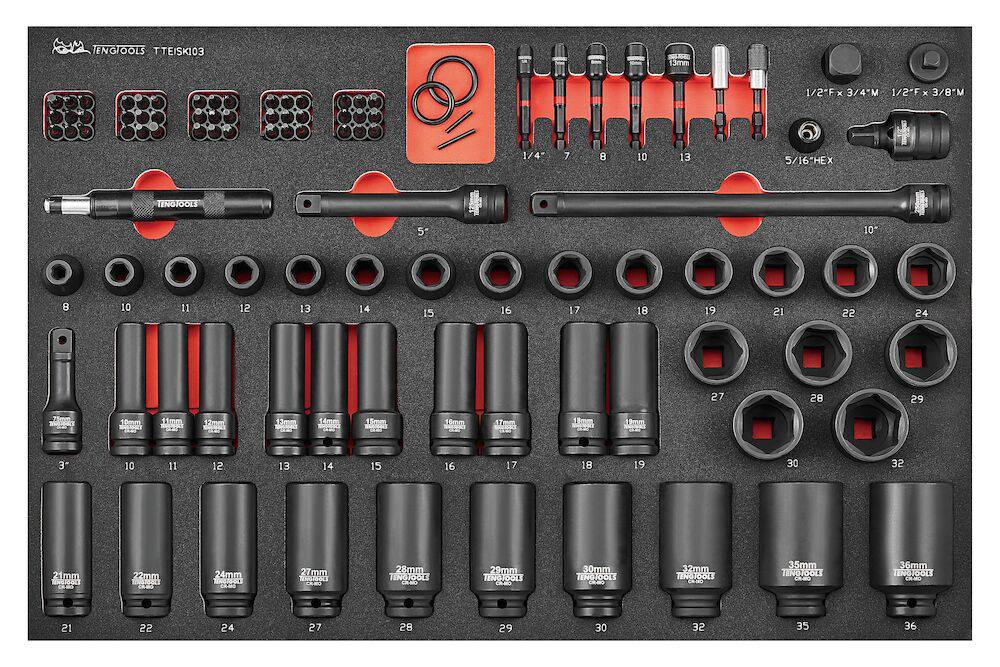 1/2'' 103 pieces Impact socket set Teng Tools TTEISK103