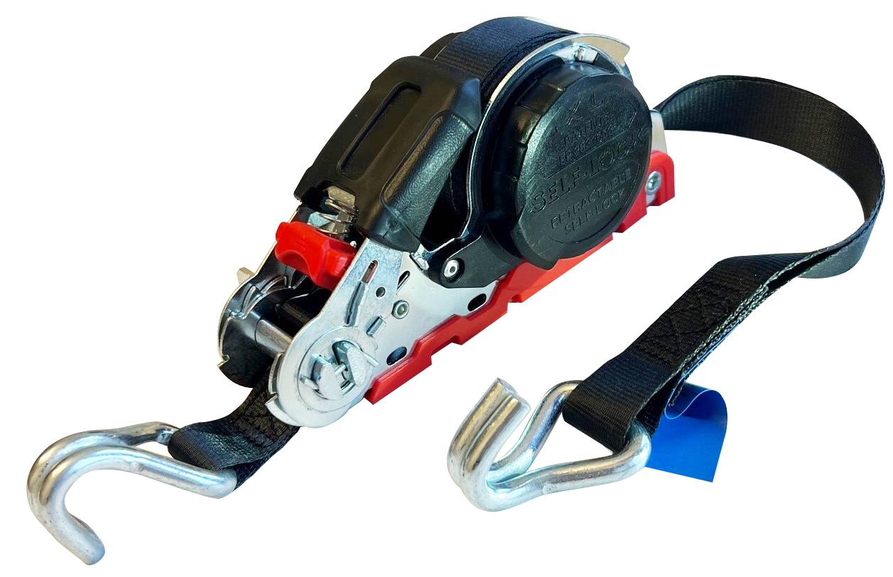 Lashing strap with automatic rewind