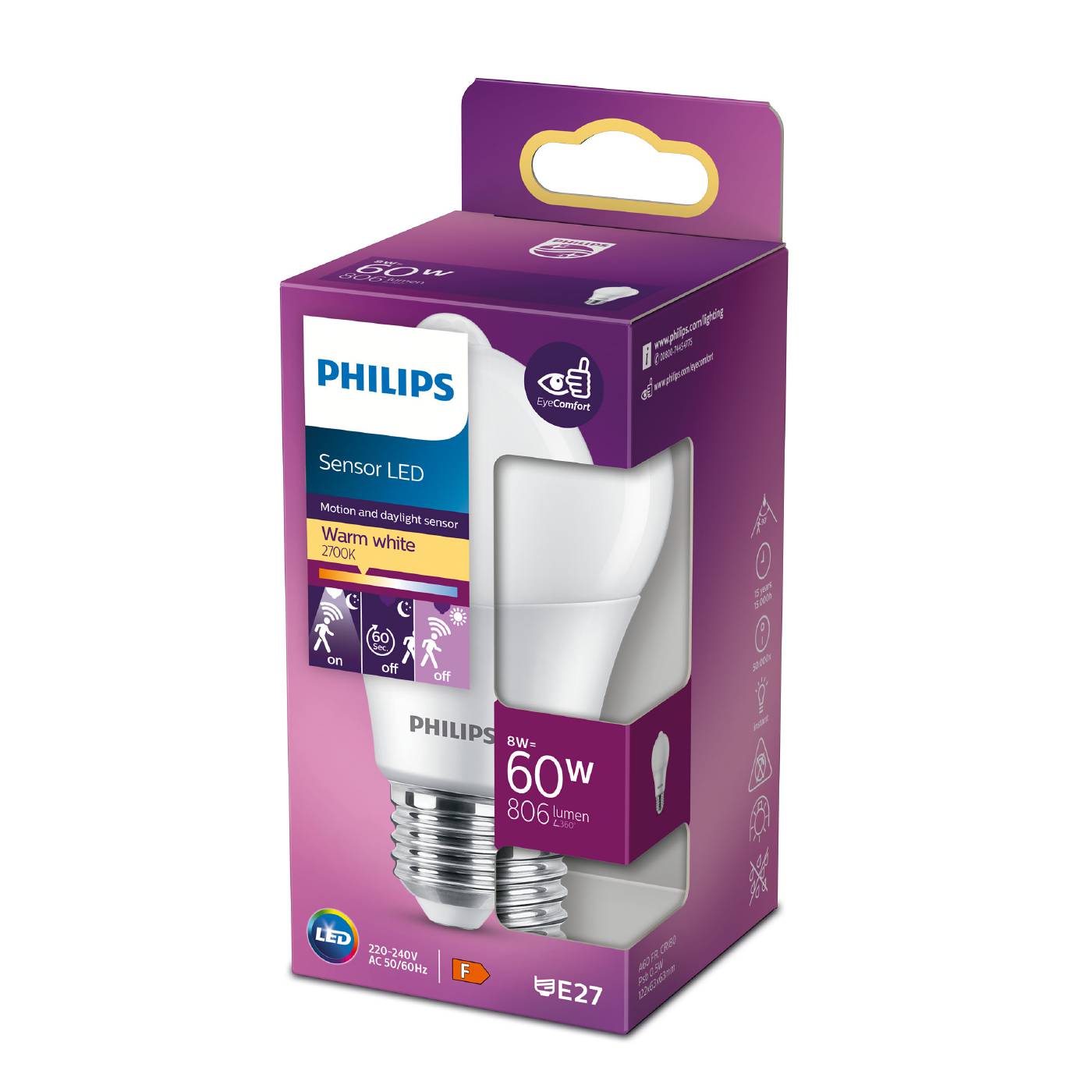 LED-lyssensor E27 Philips