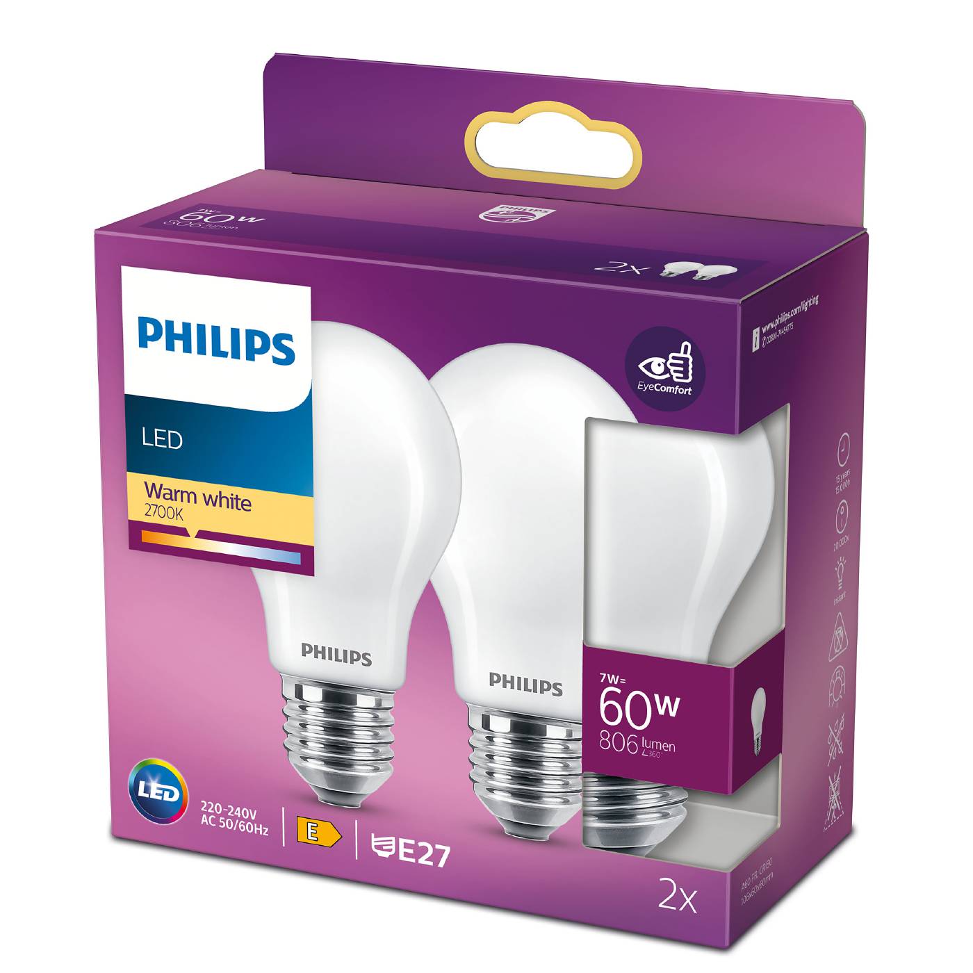 LED-lamppu E27 opaali Philips