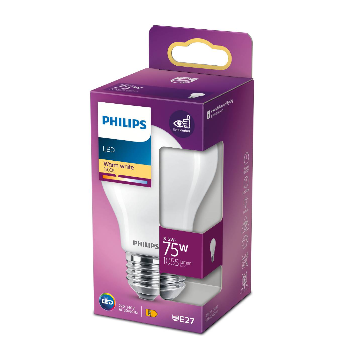 LED-lamppu E27 opaali Philips