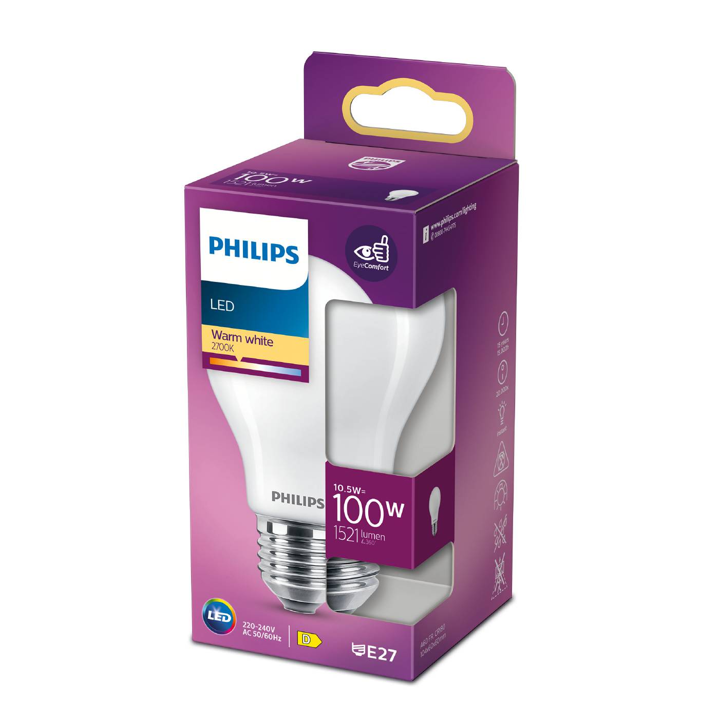LED-lamppu E27 opaali Philips