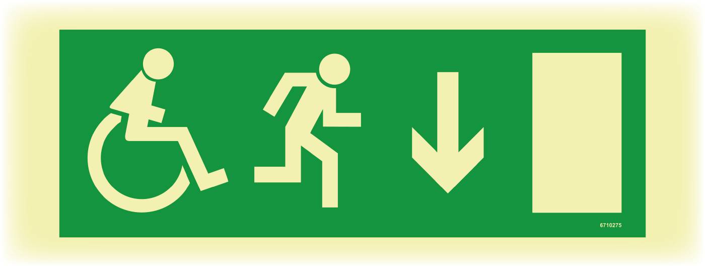 Flugtvejsskilt Unigraphics Flugtvej til funktionshæmmede ligeud