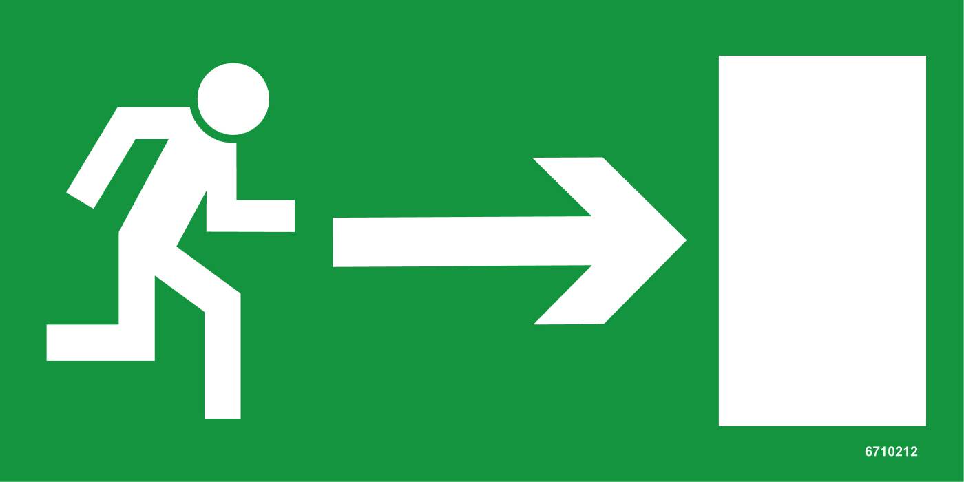 Evacuation sign Unigraphics Evacuation route to the right ISO