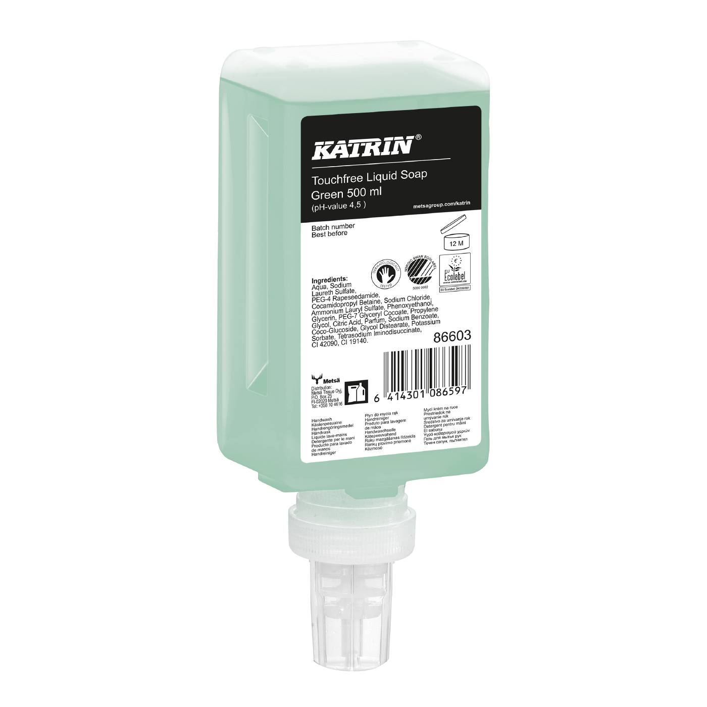 Hand Soap Katrin Green Touchfree for soap dispenser 500 ML