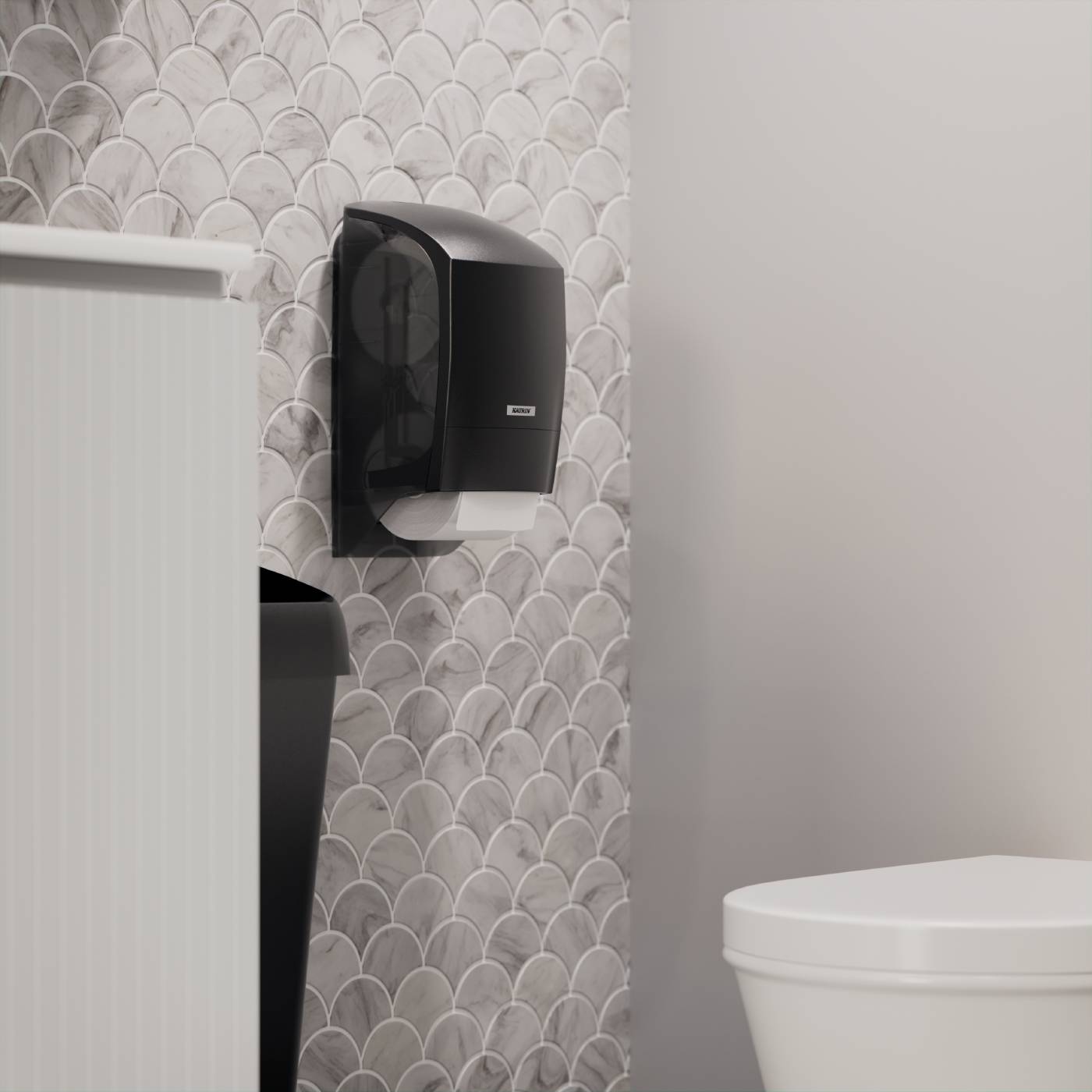 Dispenser Toilet Paper Katrin Black Plastic