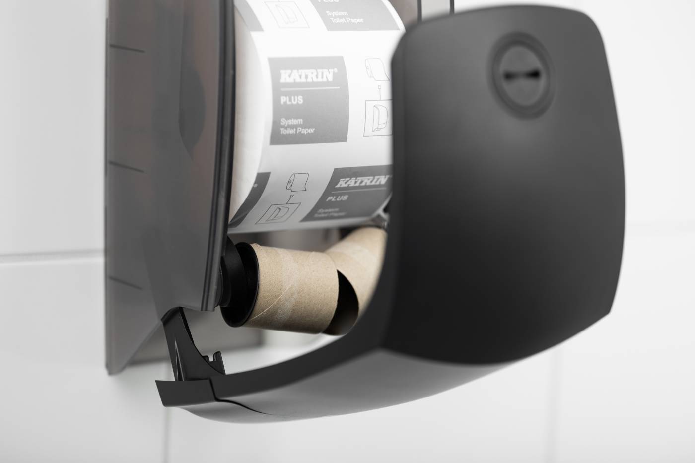 Dispenser Toilet Paper Katrin Black Plastic
