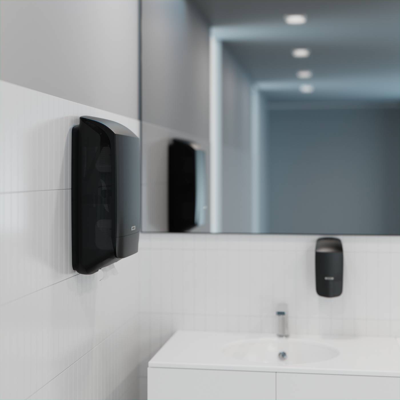Dispenser Paper Towel M Katrin Black Plastic