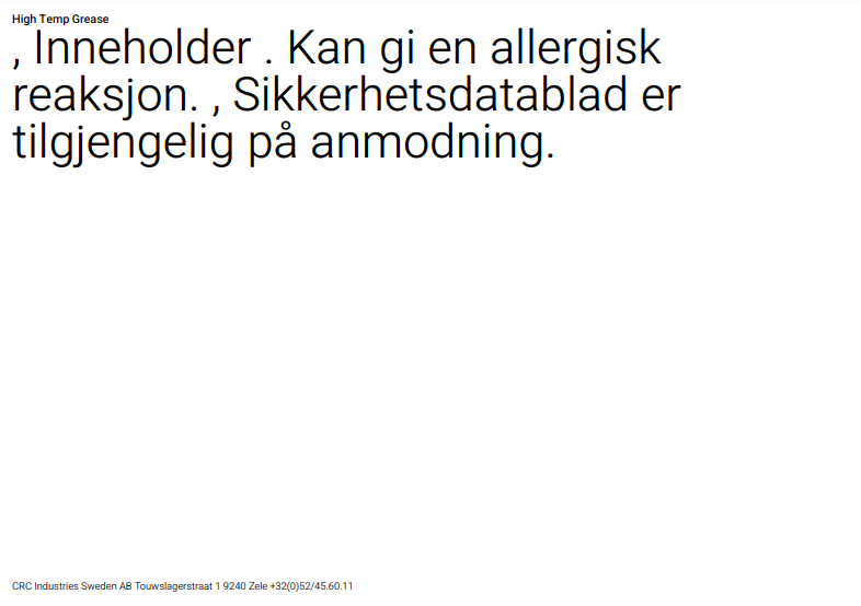 Høytemperaturfett CRC High Temp