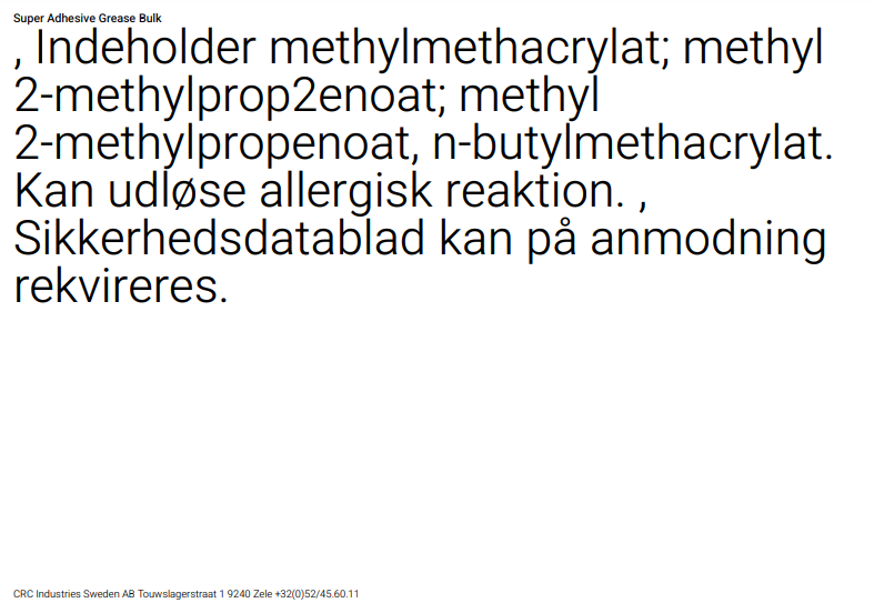 Klæbefedt CRC Super Adhesive