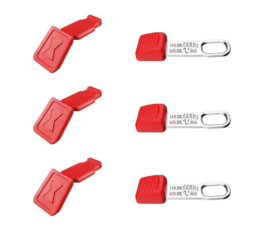 Color code -värikoodiklipsit ja Tethered tool -varmistusklipsit Knipex