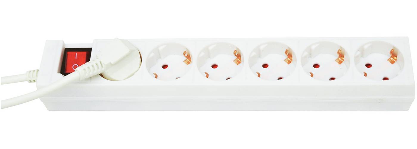 6-way power strip with switch and earth Malmbergs