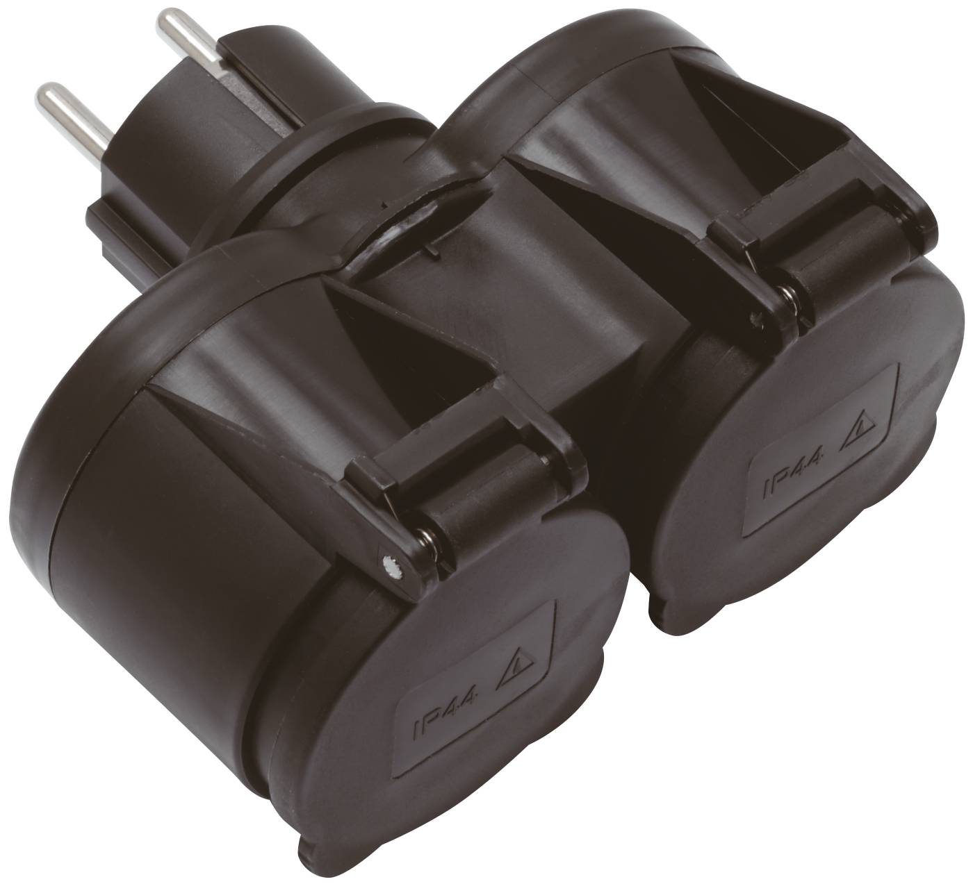 2-way multi-socket adapter with earth IP44 Malmbergs