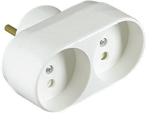 2-way multi-socket adapter without earth Malmbergs