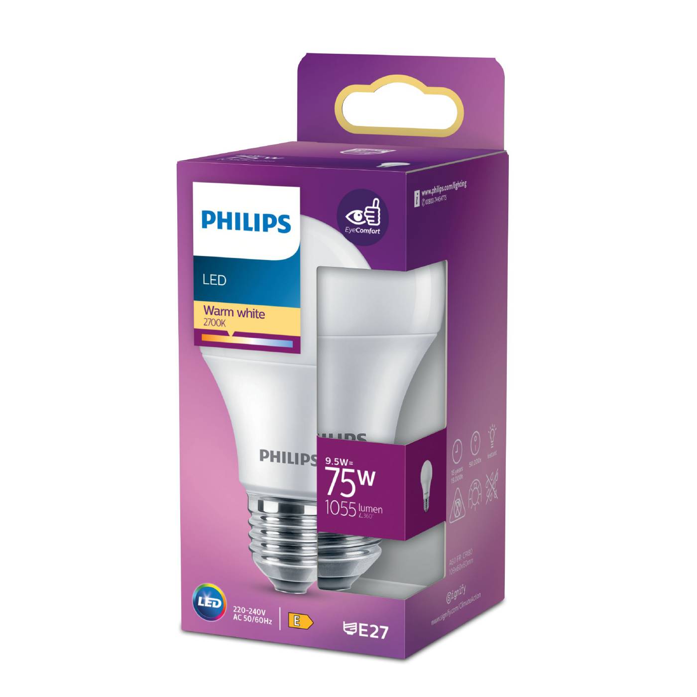 LED-lamppu E27 opaali Philips