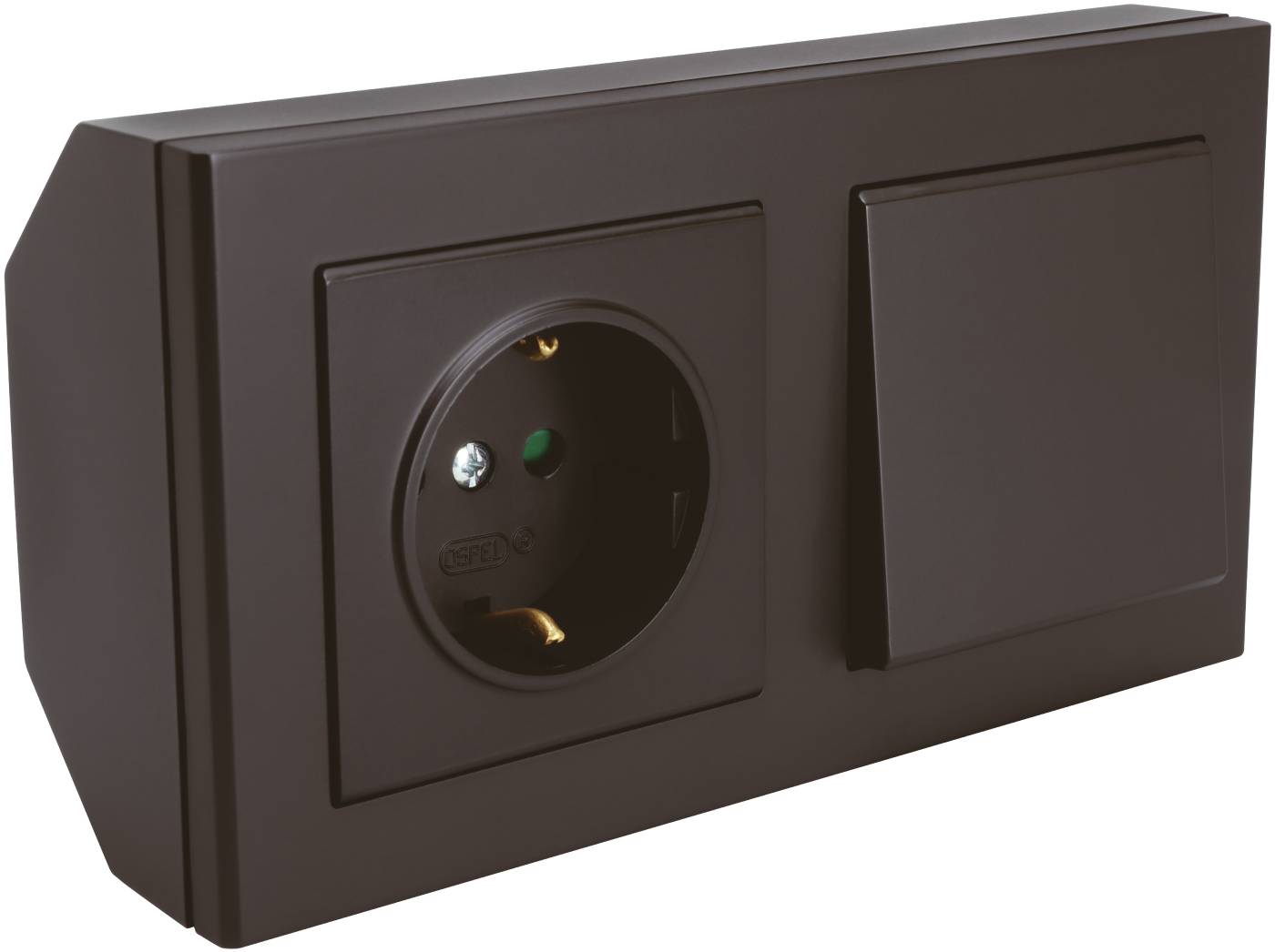 Corner box Optima Malmbergs 1-pole/stair Socket Black