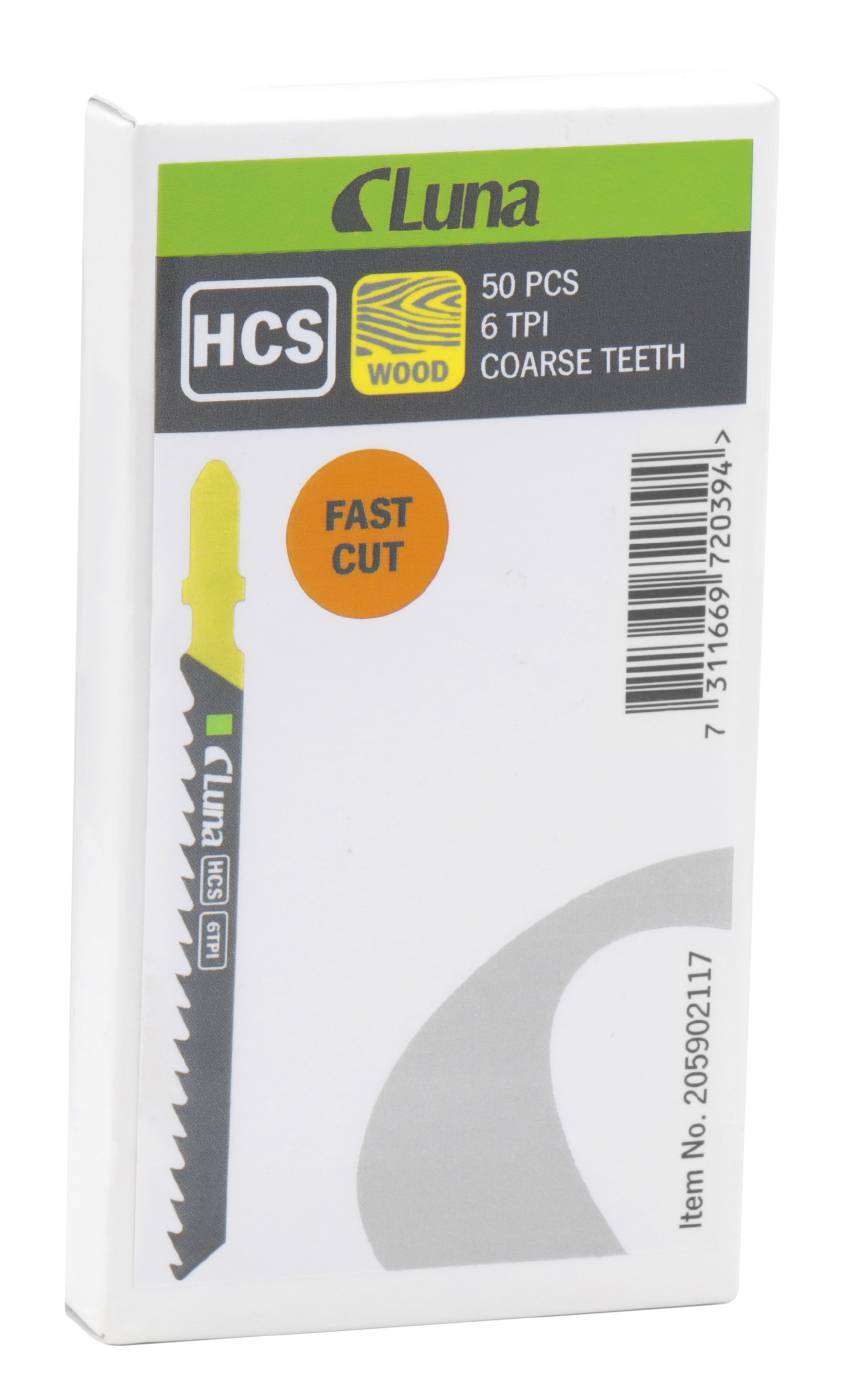 HCS jigsaw blades for wood, with milled cross-cut teeth