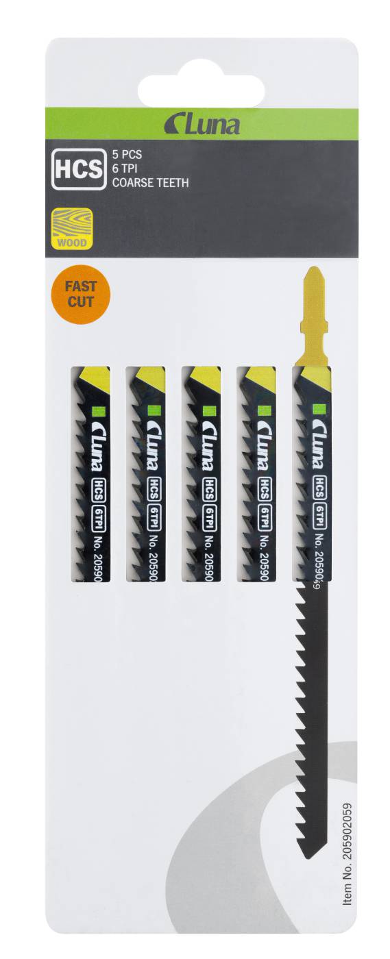 HCS jigsaw blades for wood, with milled cross-cut teeth