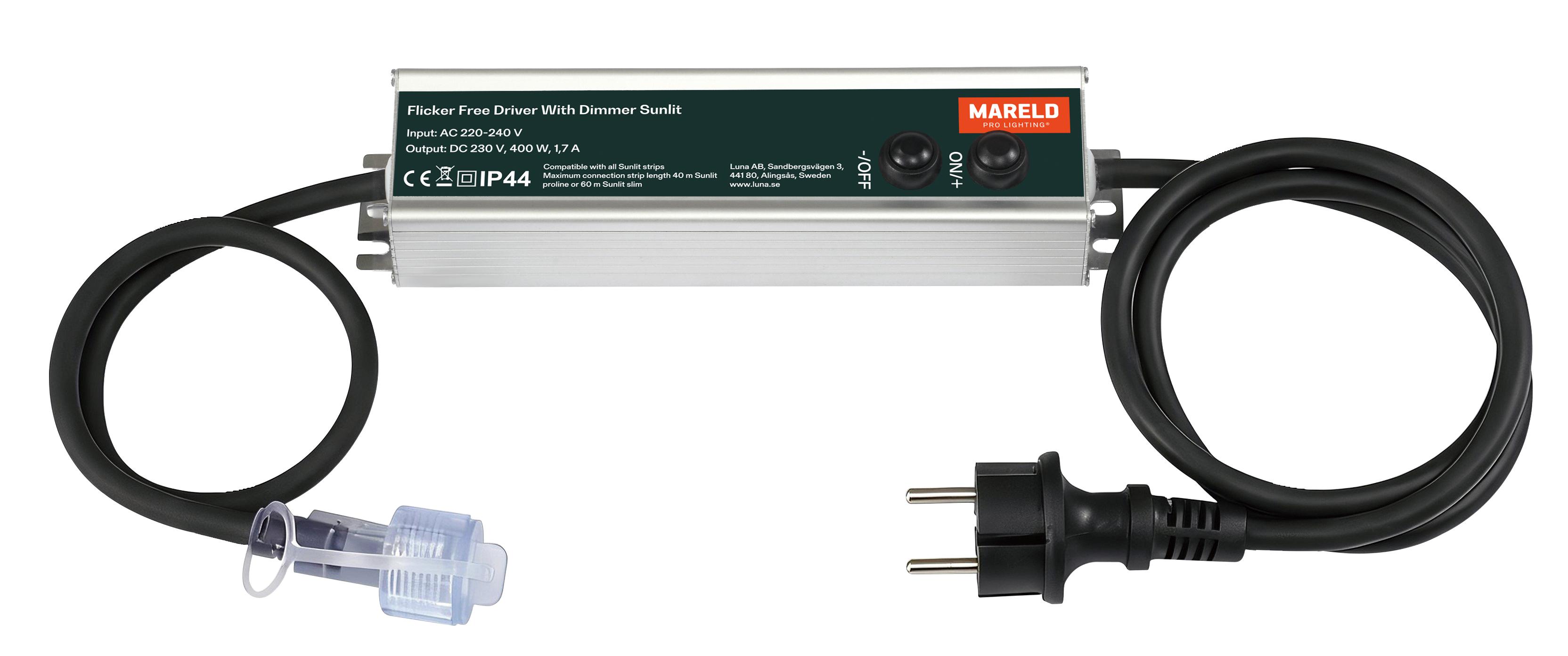Flicker-free driver 400W with built-in dimmer Sunlit Mareld
