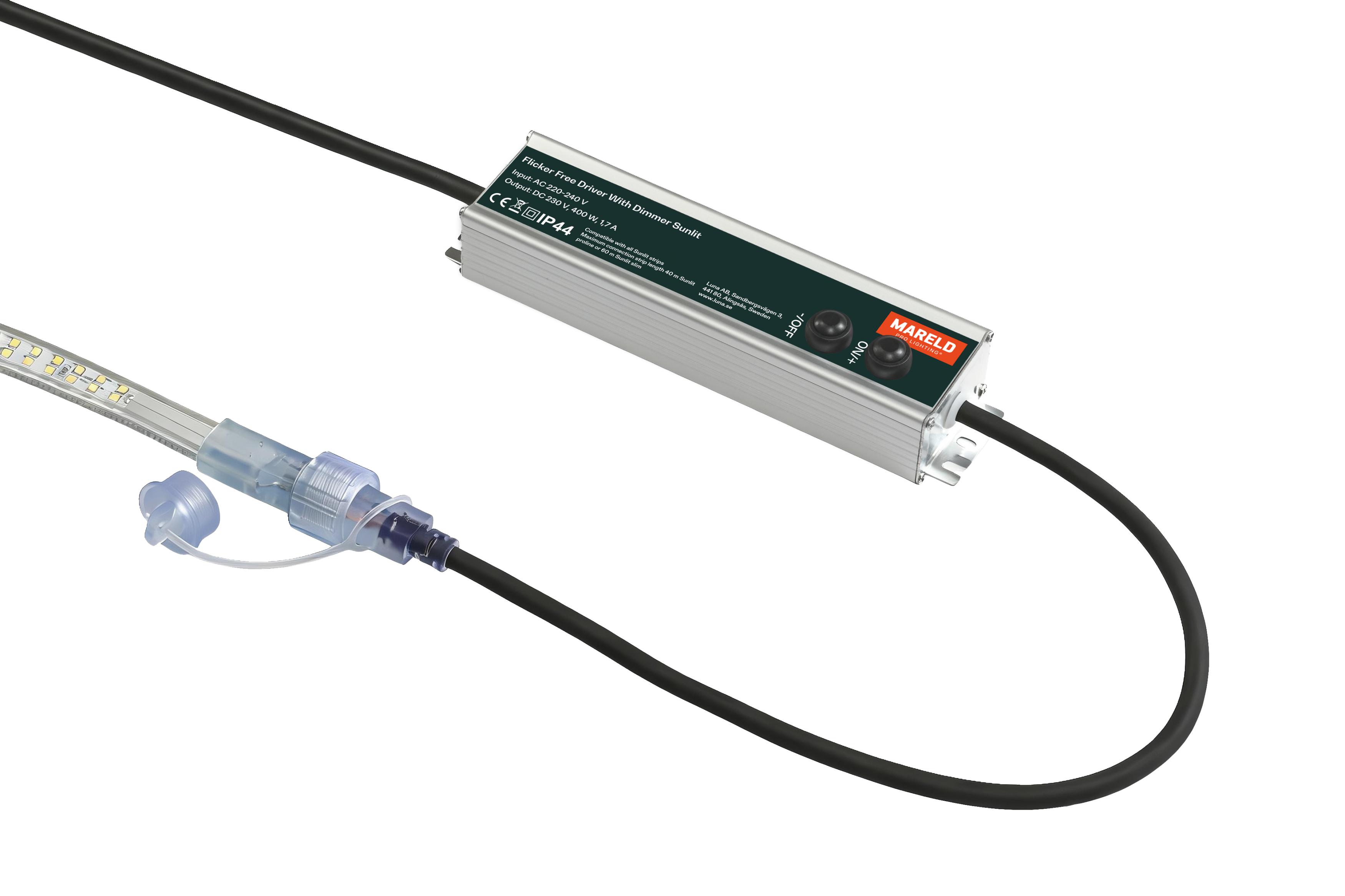 Flicker-free driver 400W with built-in dimmer Sunlit Mareld