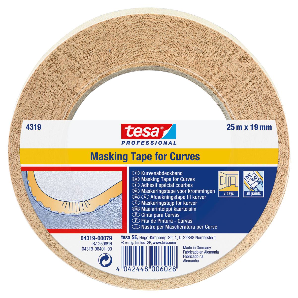 Masking tape for curves 4319 tesa