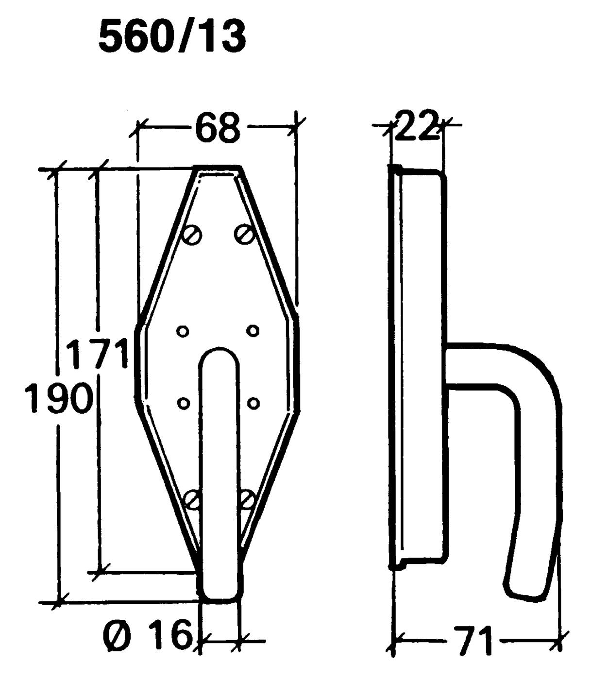 Door bolt Fix 560/13
